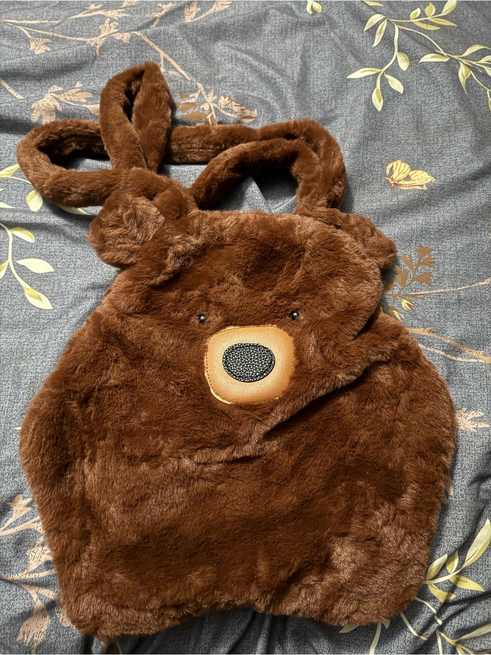 Brown Plush Bear Satchel Bag for Women